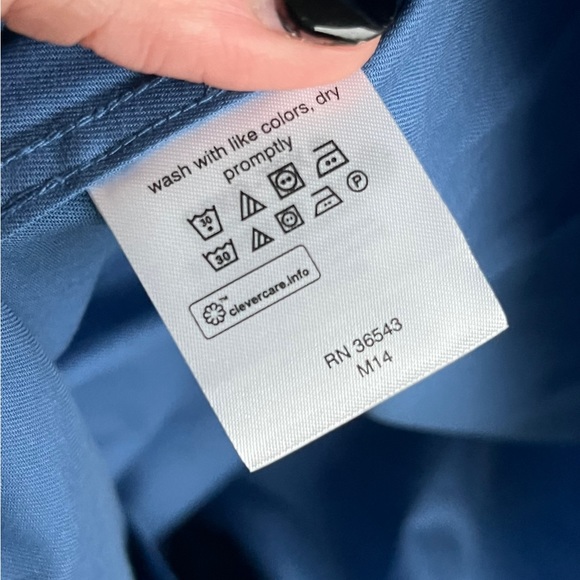 Michael Kors Slate Blue Button Down Long Sleeve Shirt Sz L NWT - Picture 15 of 16